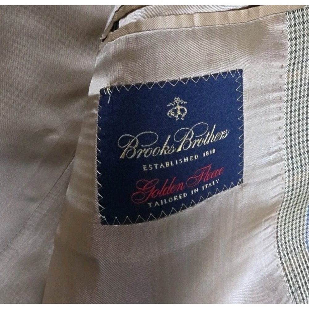 Brooks Brothers Golden‎ Fleece HOUNDSTOOTH Wool Silk Sportcoat Blazer 43L - Picture 4 of 15